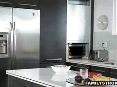 Stepdaughter gets a surprise from her stepdad while wife's away