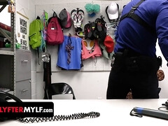 Shoplifter Blake gets caught & punished by security guard for her naughty deeds