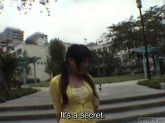 Subtitled Japanese public bareness striptease in Tokyo