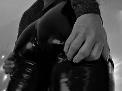 Big pussy and ass trought a latex pants: Big Ass, Solo  Fetish Porn