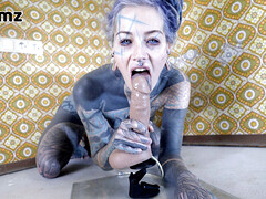 Anal, Brunette brune, Hd, Petite femme, Chatte, Rasée, Tatouage, Nénés