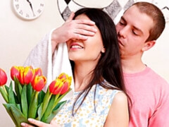 Arsch, Blasen, Braunhaarige, Hundestellung, Fingern, Muschi, Jungendliche (18+), Titten