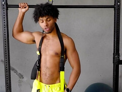 黒人, ブロンド, チン, Hd, シゴき, 筋肉, 馬乗り, フェラする