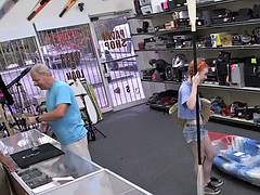 Pawnshop ginger caught sucking on hiddencam