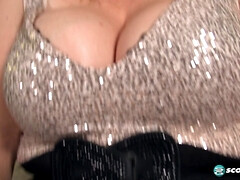 Blond, Mollig, Sperma in mond, Sperma shot, Handbeurt, Hd, Zuigen, Tieten likken