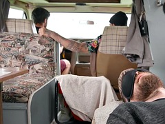 アナル, デカチン, 車, イく瞬間, ゲイ, アウトドア, ピアス, タトゥー