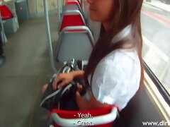 Tanned Coed Shagged For Cash Near The Bus Stop