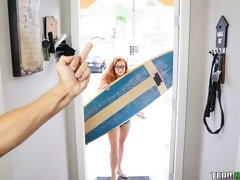 Grosser schwanz, Blasen, Sperma im mund, Spermaladung, Brille, Handjob, Milf, Rotschopf