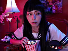 素人, アナル, アジア人, 茶髪の, ディルド, 淫乱熟女, 一人, タトゥー