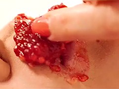Lieveling, Bruinharig, Europees, Masturbatie, Alleen, Tieten likken
