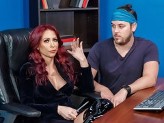 アナル, お尻, フェラチオ, バック, 服従, 淫乱熟女, 赤毛, ストリッピング