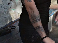 素人, デカチン, 黒人, 黒人, 異人種間, 淫乱熟女, アウトドア, タトゥー