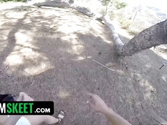 Lily Lou and Rahyndee James get naughty in a wild sex bot vs. outdoor romp with sex robot