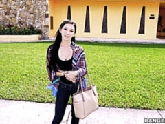 Verga grande, Mamada, Morena, Coche, Estilo perrito, Flaco, Adolescente, Tetas