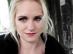 Lusty blonde babe Rossella Visconti opens her crack in the missionary pose