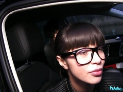 Amateur, Morena, Coche, Europeo, Dinero, Al aire libre, Pov, Realidad