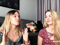 Enthousiasteling, Lieveling, Europees, Vingeren, Zoenen, Lesbisch, Masturbatie, Kut duiken