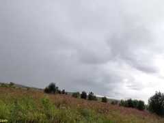 Enthousiasteling, Pijpbeurt, Auto, Handbeurt, Natuurlijk, Natuurlijke tieten, Buiten, Russisch