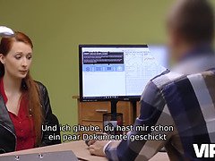 Auditie, Pijpbeurt, Stel, Tsjechisch, Hondjeshouding, Hd, Geld, Roodharige vrouw