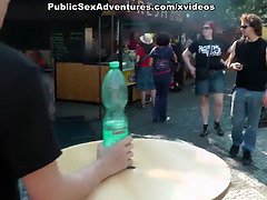 Kont, Pijpbeurt, Schattig, Flashing, Naakt, Naakt, Buiten, Openbaar