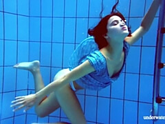 素人, 女, Hd, プール, 赤毛, 一人, ティーン, 水中