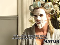 デカパイ, ブロンド, エロ熟女, カップル, ヨーロピアン, 熟年, オマンコ, 魅力的