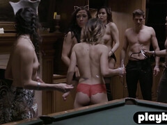 Arsch, Tussi, Blondine, Braunhaarige, Paar, Gruppe, Lingerie, Milf