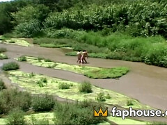 Mamada, Garganta profunda, Doble penetracion, Sexo duro, Al aire libre, Público, Trio