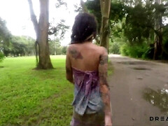 Ultra-Kinky Mexican Dame pounds her caboose in a public Park - Fear Sizzling