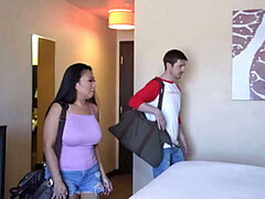 Amateur, Asiatique, Cul, Chambre à dormir, Sucer une bite, Fils, Nénés, Épouse