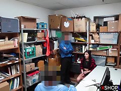 Achterkamer, Pijpbeurt, Bruinharig, Hd, Man man vrouw, Politie, Trio, Uniformpje