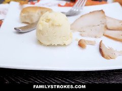 Stepmom & stepdad in a wild threesome with fake tits and big cocks