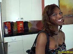 Anal, Cul, Noire, Noir ébène, Branler, Masturbation, Transsexuelle, Jarretelles