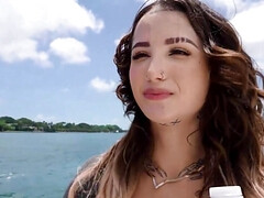 Tussi, Braunhaarige, Hundestellung, Aufs gesicht abspritzen, Hd, Muschi, Ablutschen, Titten