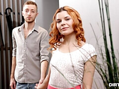 ベッドルーム, デカ尻, フェラチオ, バック, 自然山雀, 赤毛, ティーン, オッパイの