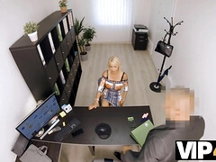 Vorstellungsgespräch, Blondine, Vollbusig, Paar, Milf, Geld, Büro, Realität