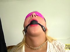 Sub Candice Banks gagged and fucked hard