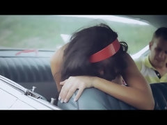 Voiture, Couple, Doigter, Français, Embrassement, Naturelle, Culottes ou slips, Rétro