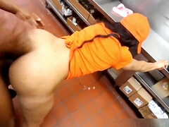 Cul, Gros cul, Garce, Brunette brune, Noir ébène, Hard, Cuisine, Public