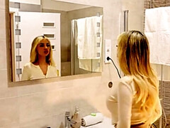 Blondine, Lingerie, Milf, Höschen, Muschi, Rock, Eng, Titten