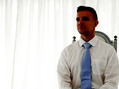 Old man in a suit is ready for something kinky today