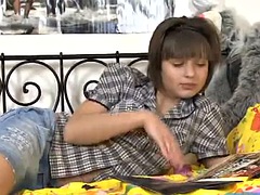 美女, デカパイ, 茶髪の, ディルド, ハードコア, オナニー, オッパイの, おもちゃ