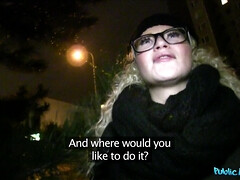 Nervous Blonde Nerd Loves To Fuck Strangers In Public 1