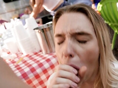 Juliette Mint gets fucked during a BBQ and it looks HOT