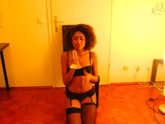 Amateur, Noire, Gode, Fétiche, Talons, Masturbation, Chatte, Jouets