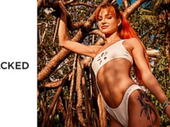 Strand, Grote lul, Pijpbeurt, Hondjeshouding, Roodharige vrouw, Mager, Tiener, Tieten likken