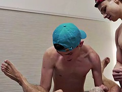 Homo, Groep, Harig, Rijpe lesbienne, Tatoeage, Trio, Tieten likken