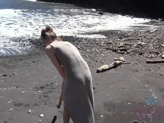 Amateur, Playa, Morena, Vestido, Novia, Público, Coño, Flaco