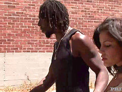 デカチン, 黒人, フェラチオ, ボンデージ, 茶髪の, 目瞪口呆