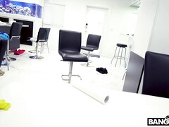 Hot maid Misty Quinn is cleaning the house